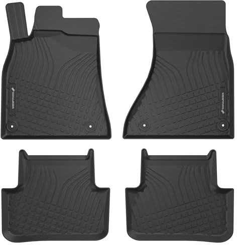 WALSER Premium Fussmatten Auto für Audi A4 B8/A4 Allroad B8/A4 B8 Avant 2007-2016, 100% passgenaue Gummimatten Auto - Made in EU, robuste Fußmatten Auto, Auto Fußmatten