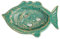 Sungmor Porte-savon en fonte robuste vintage pour évier de cuisine et salle de bain, jolie forme de poisson et porte-savon en éponge vert antique, porte-bijoux décoratif