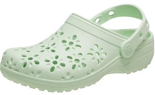 Crocs Unisexe Enfant Classic Floral Cut Out Clog K Sabots, Jade Tint, 33/34 EU