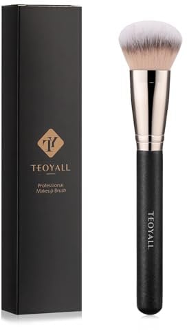 TEOYALL Brosse à joues bombée, tête de brosse de précision moyenne avec poils synthétiques denses pour contour bronzant, blush avec poudre libre, crème