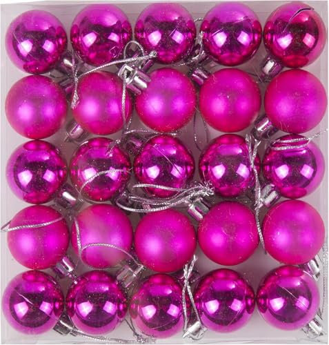 Shatterproof Christmas Baubles – Decorative Ornaments for Holiday Décor – Ideal for Christmas Trees and Garlands – Durable, Stylish, and Safe for Festive Celebrations (Hot Pink, 12)