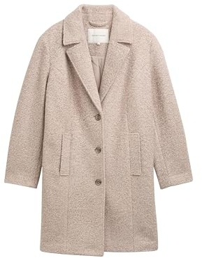 TOM TAILOR Damen 1047230 Mantel, 38230-Boucle Beige Melange, 54