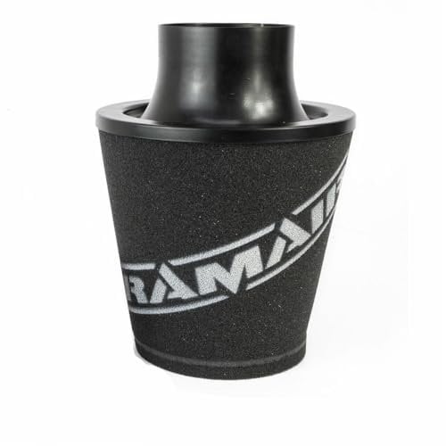 Ramair Medium Foam Air Filter Aluminium Base 90mm OD Black with Silicone Coupler