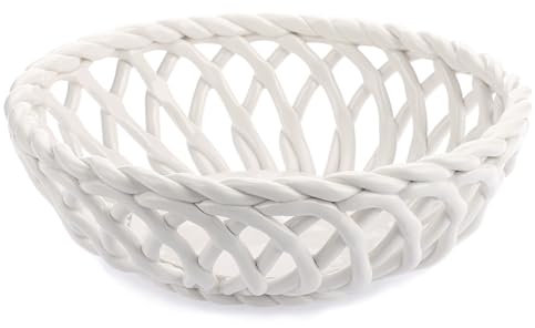 OLegei Corbeille à fruits en céramique bol à fruits créatif décoration de table porte-fruits pour le comptoir de la cuisine, la maison (ronde)