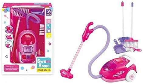 GSV Essentials Kids Vacuum Cleaner Hoover With Dust Pan And Brush, Bright Colour, Cleaning Toy Playset, Imaginative Play, Educational And Fun Toy