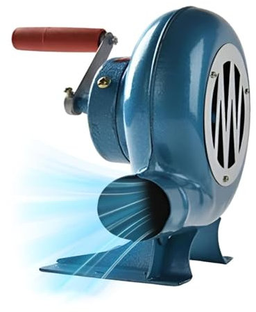 JOUFNING Soffiatore per Barbecue - Ventilatore per Forgia da Fabbro A Manovella, Popcorn Ventola Manuale, Aeratore per Barbecue Manuale di Cottura, Accendino A Carbone, Ingranaggi in Ferro(120W)