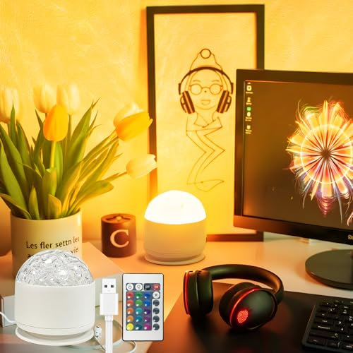 GY Wave Lamp, Globe Ocean Lamp, LED Tischlampe mit 16 Farben RGB, USB Projektor, Romantisches Dimmbares Ambientelicht für Deko Schlafzimmer, Wohnzimmer