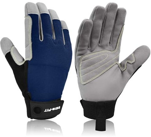 Intra-FIT Kletterhandschuhe Fingerhandschuhe Kunstleder Arbeitshandschuhe Abriebschutz Kletter-Sporthandschuhe Seilhandschuhe für Abseilen, Bergsteigen, Abenteuer, Outdoor-Sport,Rettung