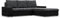 Mebligo - Ecksofa mit Schlaffunktion und Bettkasten Aurora, Eckcouch mit Ottomane Rechts, Sofa L Form (BxTxH) 243 x 200 x 92 cm, Couch Wohnzimmer, Ecke Sofa, Schwarz + Schwarz (Samt und Kunstleder)