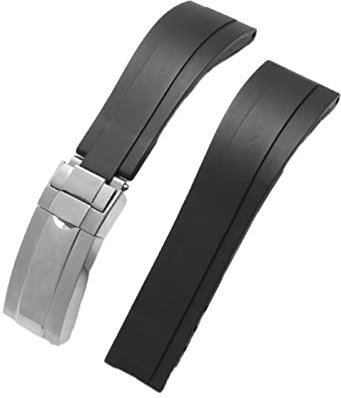 Schauen Sie Band, die mit Yacht-Master Silicon Watch Accessoires kompatibel sind, Gummi-Uhr-Gurt /20mm mit Logo/BLA