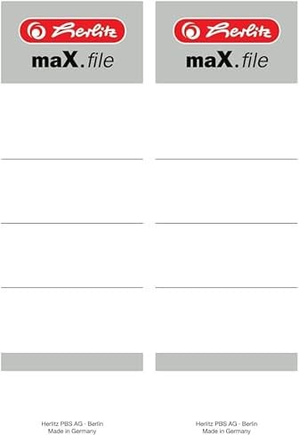 Herlitz 5966106 Rückenschild 60 x 190 mm für 8 cm-Ordner, selbstklebend, 10 Stück, weiß (Packung mit 2)