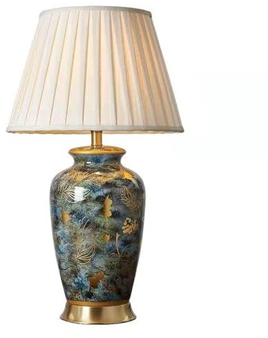 Keramik Tischlampe E27 Retro Stil für Schlafzimmer und Arbeitszimmer Nachtbeleuchtung
