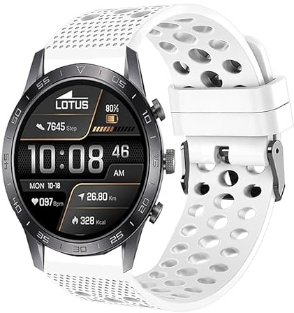 Lamshaw Correa Deportiva de Silicona Suave, Ajustable y Transpirable–Compatible con Lotus Smartwatch 22mm Correas