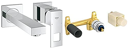 Grohe Eurocube 2-Loch-Waschtischbatterie (171 mm, Ausladung) 19895000 + Grohe Einhand Unterputz-Universal-Einbaukörper für 2-Loch Waschtischbatterien, 23200000