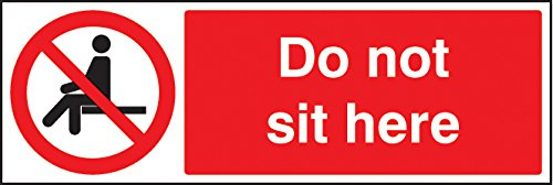 Caledonia Schilder 23662G Do Not Sit Here, selbstklebendes Vinyl, 300 mm x 100 mm