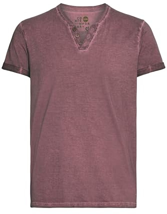 !Solid SDTino Herren T-Shirt Kurzarm Shirt mit V-Ausschnitt 100% Baumwolle Regular fit, Größe:S, Farbe:Wine Red (0985)