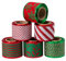 RUSPEPA Weihnachten Burlap Wired Ribbon - Edged Fabric Ribbon Set Dekorative f¨¹r DIY Handwerk und Geschenkverpackung - 6 Roll - 63 mm x 5 Yard Spool - Red & Green