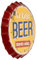 Blechschild Kronkorken Ice Cold Beer Served here 33 cm Durchmesser cm Deko Schild mit Aufdruck Aufschrift