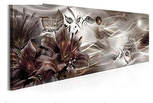 looui 5D DIY Diamantmalerei Lilie Blüht Große Größe Vollbohrer Full Kits Diamant Malerei Strass Stickerei Selbstmachen Malen nach Zahlen Set Diamond Painting Wanddekoration Rundbohrer 50x150cm H13150