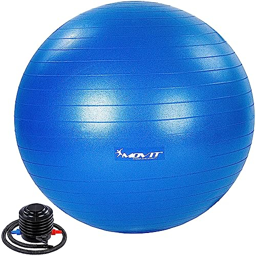 MOVIT® Gymnastikball »Dynamic Ball« inkl. Pumpe, 85 cm, blau, Maximalbelastbarkeit bis 500kg, berstsicher, Fitness-Ball, Sitzball, Yogaball, Pilates-Ball, Balance