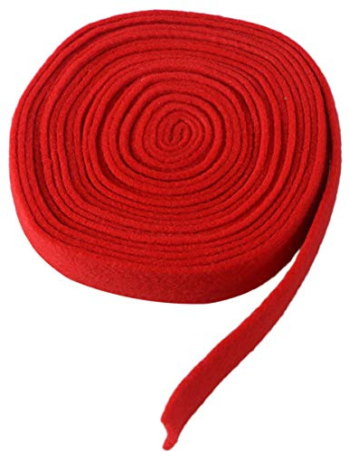 Amosfun Wolle Filzband DIY Handwerk Filz Stoff Band Geschenkverpackung Dekoration Hochzeitsfeier Liefert für Patchwork Applikationen Bowknot 3 X 500 cm (Rot)