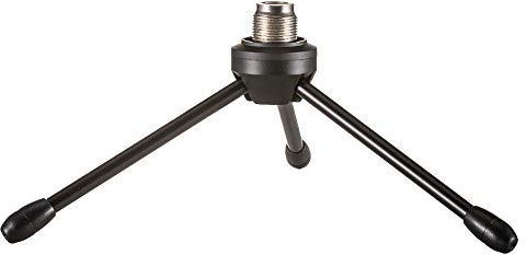 LYRCRO Desktop Desk Foldabe Tripod Microphone Stand with Non-slip Feet,Durable Iron Construction,Ideal for Podcasts, Online Chat, Conferences, Lectures,meetings with dynamic microphone