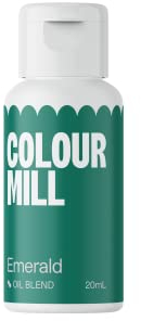 Colour Mill Oil Blend Emerald Lebensmittelfarbe auf Ölbasis - Lebensmittelfarben für Schokolade, Fondant, Cupcakes, Kuchen, Backen, Macaron - Food Coloring für Tortendeko - 20ml