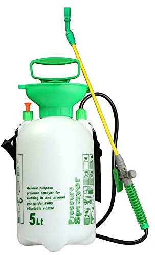 True Face Sprayer Pressure Water Pump Action Spray Bottle Weed Killer Ideal with Pesticides Insecticides Fungicides (5L, White)
