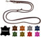 Hundeleine Fettleder kleine Hunde/große Hunde 2m / 2,40m / 2,80m / 3,50m / 5m Doppelleine verstellbar (2,80m X 8mm, Dunkelbraun)