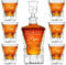 Maverton 950 ml Whiskey Karaffe + 6er Whiskygläser Set mit Gravur - Whisky Dekanter - luxuriöses Design - Kristallglas - für Männer zum Geburtstag - Weihnachten