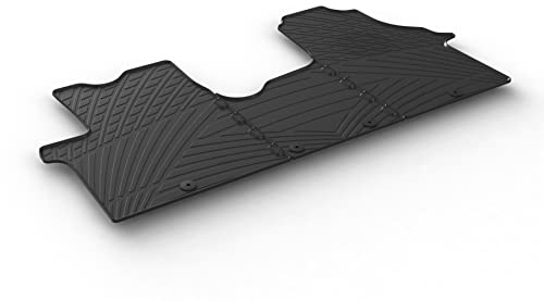 AROBA GL0927 Design Gummi Fußmatten kompatibel mit Opel Vivaro B Kastenwagen BJ. 06.2014-06.2019 erhöhter Rand 3 TLG Farbe Schwarz Gummimatten Automatten passgenau