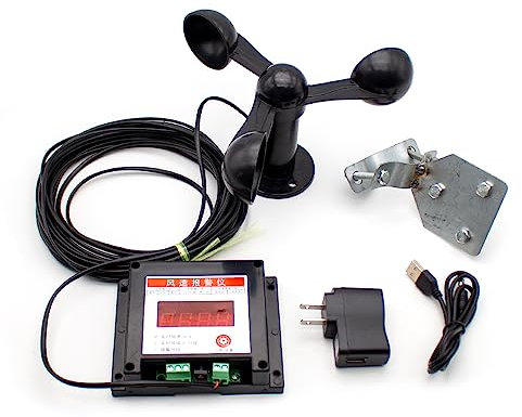 Jieotwice Anemografo Torre di Gru Anemometro Indicatore di Velocità del Vento Indicatore di direzione del Vento Sensore di Velocità del Vento Anemoscopio di Misura del Vento (A)