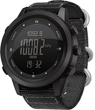 SBTU Orologio sportivo da esterno Orologio da polso militare digitale multifunzione Orologi militari impermeabili con bussola Altimetro Termometro Contapassi Allarme retroilluminazione a LED