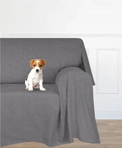 Farè - Telo Salva Divano - Copridivano IMPERMEABILE in tessuto arredo Antimacchia ideale per cani, gatti e bambini - Made in Italy | 200 x 270 cm | ARMOR antracite