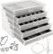 ZEONHEI 1 Stück Klarer Acryl Schmuckkasten, 5 Schubladen Transparent Verstellbarer Samt Schmuckaufbewahrung Organizer für Ohrringe Ringe Halsketten Armbänder Schmuck Display, 23.7 x 17.5 x 15 cm