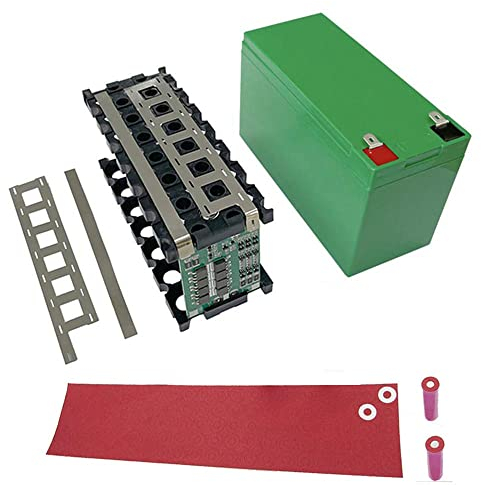 DIY-Kits 18650 Batteriegehäusehalter, 18650 Batterieisolatorring, 3S 40 A 12 V Li-Ion-Lithiumbatterie-Schutzplatine PCB BMS, Reine Nickelstreifen für DIY-Lithium-Batteriepack (Green)