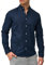 Indicode Hommes Brayden Shirt | Chemise rayée à col boutonné Navy - Solid M
