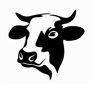 myrockshirt süßer Kuhkopf Kühe Kuh MUH Rind Aufkleber Sticker Wandtattoo in 15cm, 20cm,30cm o.40 cm
