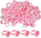 Glue Rings for Eyelash Extensions, 100Pcs Flower Shaped Plastic Lash Glue Rings with 2Pcs Spoolies for Lash Extensions, Pigment Rings, Makeup Glue Holder Rings, Lash Blossom Cup for Eyelashes Supplies