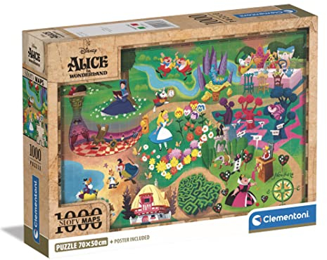 Clementoni Disney Alicia im Wunderland Puzzle für Erwachsene, Mehrfarbig, 70 cm x 50 cm (39785)