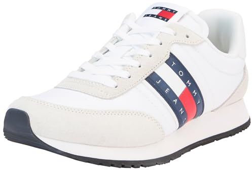 Tommy Jeans Herren Runner Sneaker Sportschuhe, Weiß (White), 42