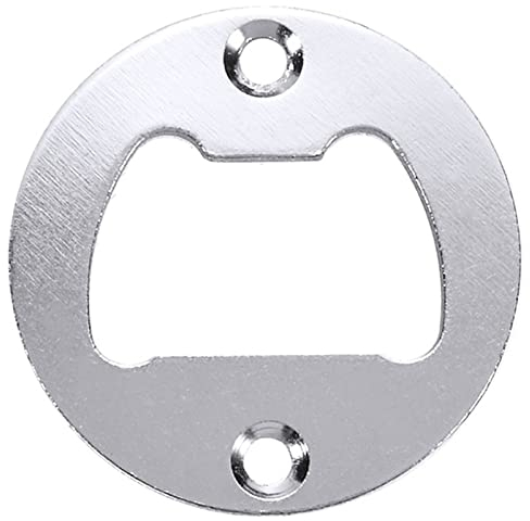 KEYVOR Wine Bottle Round Metal Strong Polished Bottle Opener Insert Parts Bottle Opener Part with Countersunk Holes Corkscrews Wine Bottle