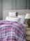 LERUUM Blanket Checked Waffle Throw Recycled Cotton 150x200cm for Armchair Couch Sofa Settee Bed (Pastel-Pink 150x200)
