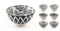 H&H Seta Set 6 Coppette in Porcellana, Tonde, Decori Assortiti, 10cm