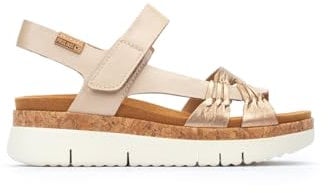 Pikolinos Keilsandalen in Leder Palma für Frauen Farbe Champagne