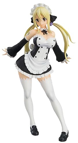 Fairy Tail Figur Lucy Heartfilia Actionfigur, PVC Anime Figur Dienstmädchen Figur Cartoon Charakter Modell Statue Schreibtisch Ornament Sammlerstück Geschenk 16,5 cm