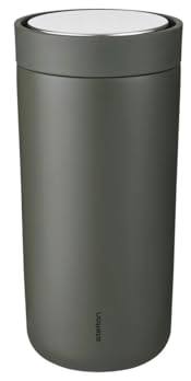 Stelton To-Go Click | Thermobecher, doppelwandige Isolierflasche - Rostfreier, auslaufsicherer Kaffeebecher/Teebecher mit Smart-Click-Deckel - Heiße & kalte Getränke - 0,4 Liter, Dark Forest