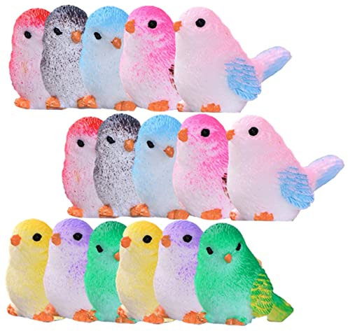 Supvox 16 Stück Dekorative Miniatur Vogelfigur aus Kunstharz