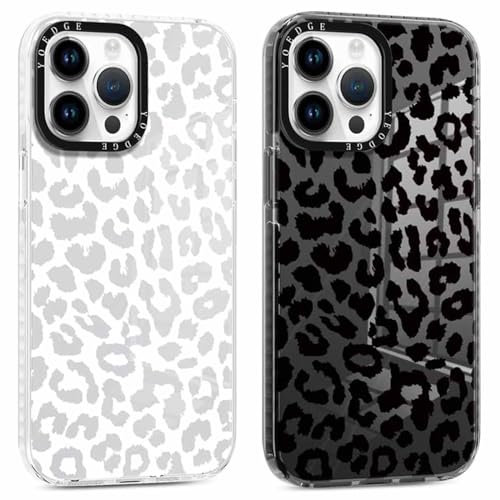 Yoedge 2 Pack Transparent Phone Case Compatible with iPhone 11 Pro Max 6.5, Ultrathin Soft TPU Silicone with Aesthetics Leopard Pattern,Shockproof Bumper Protector Matte Cover, for iPhone 11 Pro Max