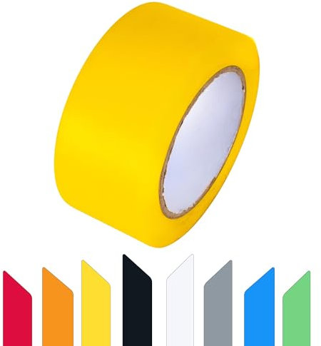 GTSE Nastro di marcatura per pavimento, 50 mm x 33 m, giallo – per piste da ballo e palestre, 1 Rotolo